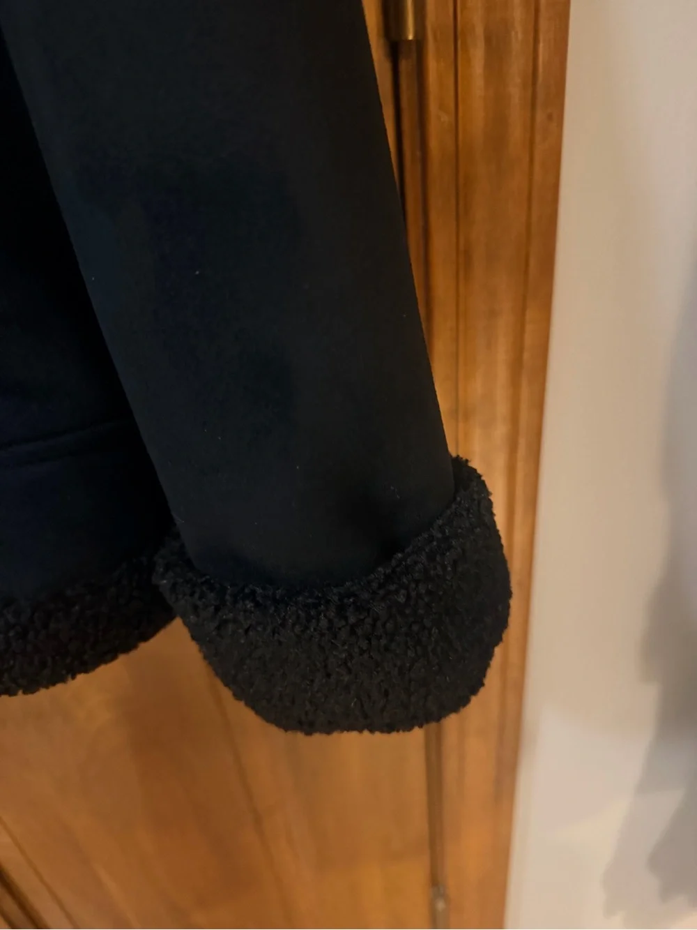 Wit & Wisdom Black Faux Shearling Moto Jacket